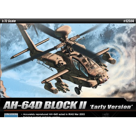 KIT ACADEMY 1/72 HELICOPTER AH-64D BLOCK II 12514