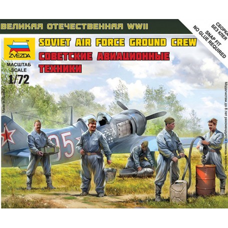 ZVEZDA KIT 1/72 MILITARY SOVIET AIRFORCE GROUND CREW 6187