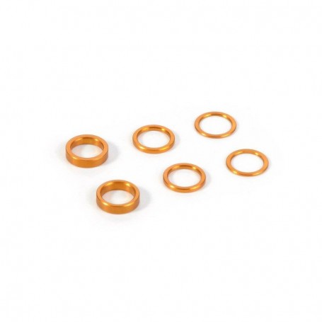 XRAY SET OF ALU SHIMS 6.37x8.4MM (0.5MM, 1.0MM, 2.0MM) - ORANGE - 375090