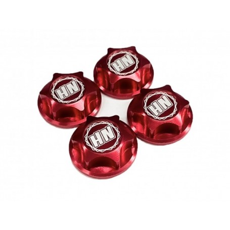 Hong Nor -Covered Serrated Wheel Nuts Red (4 pcs)- HN-449-R