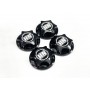 Hong Nor -Covered Serrated Wheel Nuts Black (4 pcs)- HN-449-BK