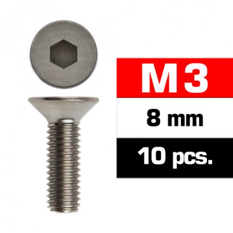 M3X8MM FLAT HEAD SCREWS (10 PCS) ULTIMATE
