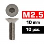 M2,5X10MM FLAT HEAD SCREWS (10 PCS)