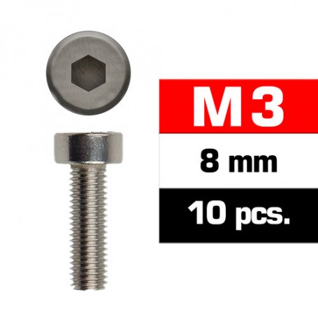 M3X8MM CAP HEAD SCREWS (10 PCS)