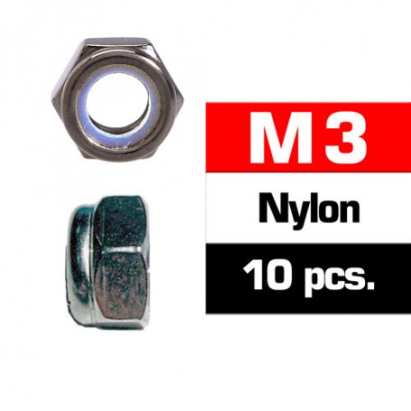 M3 NYLON LOCKNUTS (10 PCS)