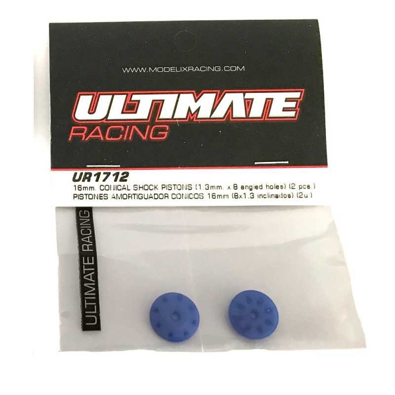 CONICAL SHOCK PISTONS (1.3MM X 8 ANGLED HOLES) (2PCS) 16MM