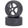Tyre/Wheel Set On Road 1/8 black (2) - Carson