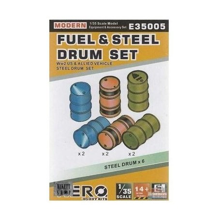 Hero Hobby 1/35 Fuel Steel Drum Set Wwii Us Allied Vehicles Modern