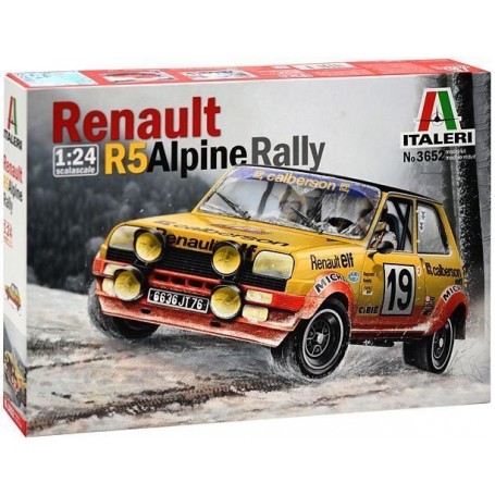 Italeri 1/24 Scale Renault R5 Alpine Rally Car Plastic Model Kit 3652