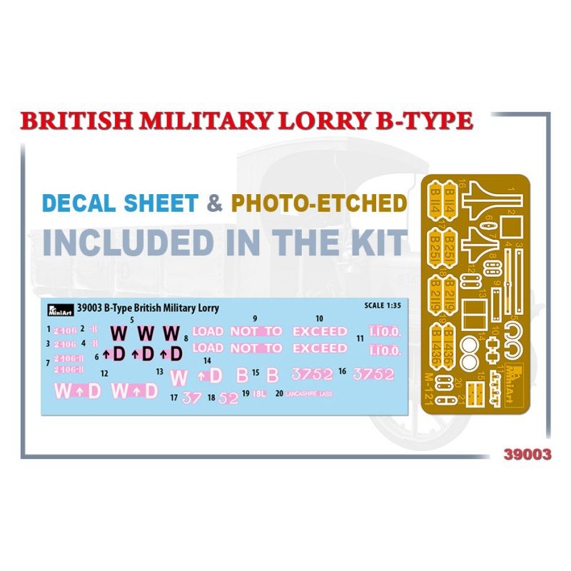 MINI ART KIT 1/35 MILITARY BRITISH LORRY B-TYPE 39003.