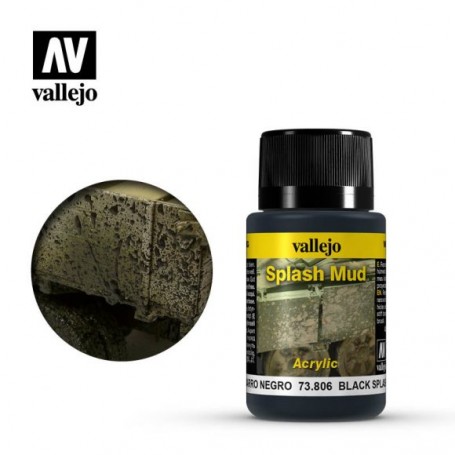 VALLEJO WEATHERING EFFECTS BLACK SPLASH MUD (40ML) 73806