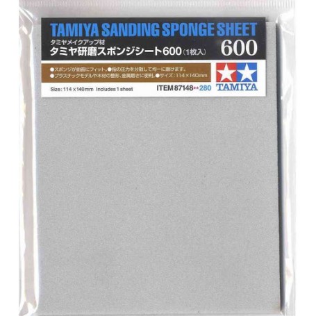 TAMIYA PARTS SANDING SPONGEN SHEET 600 (114X140MM) 87148