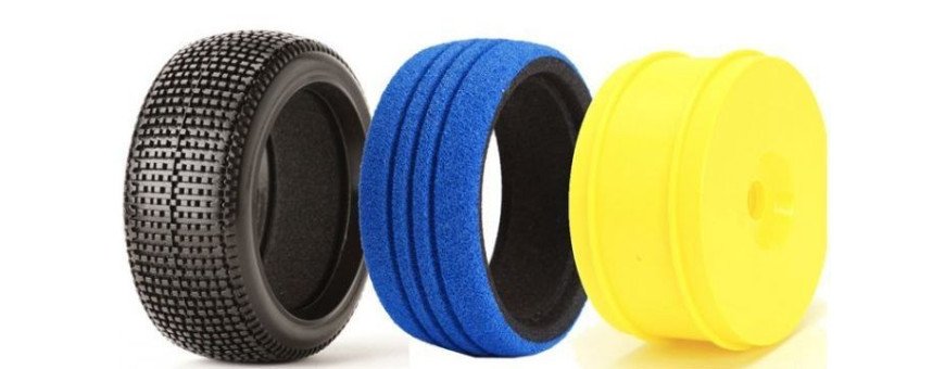 Pneus, Rodas e Insert (Off Road) para Carros de competição elétrico e combustão em escala 1/10 e 1/8.