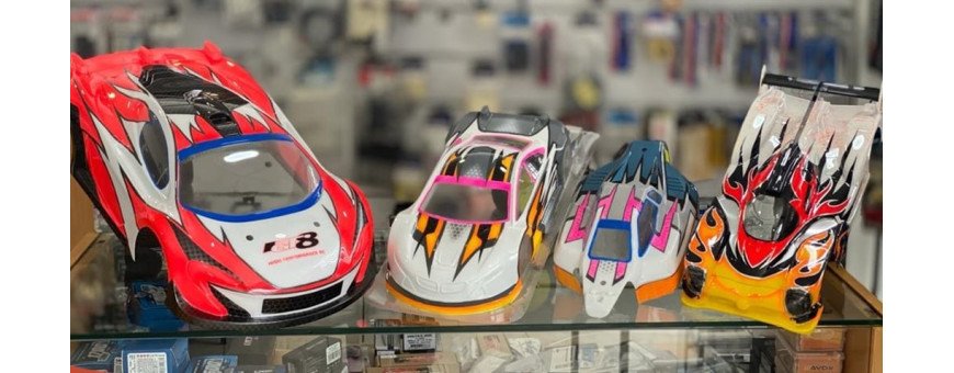 Carrocerias para Carros Telecomandados de diversos modelos e escala.