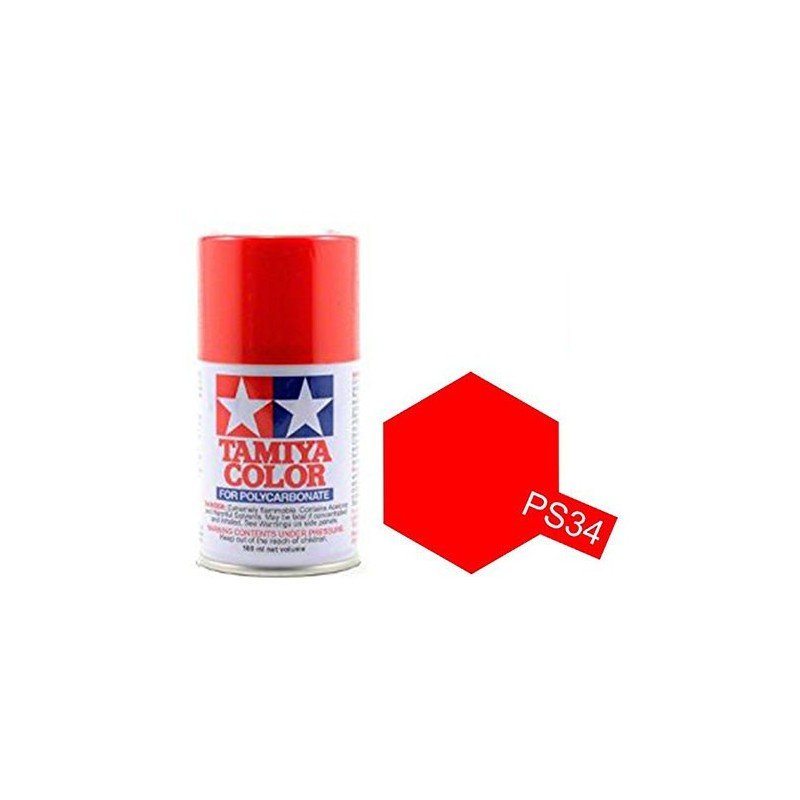 PS-34 BRIGHT RED TAMIYA POLYCARBONATE SPRAY 100ml 86034