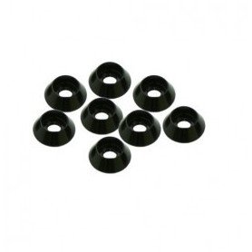 3MM ALUMINIUM CAP HEAD WASHER BLACK (8 PCS)