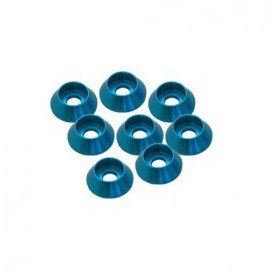 3MM ALUMINIUM CAP HEAD WASHER BLUE (8 PCS)
