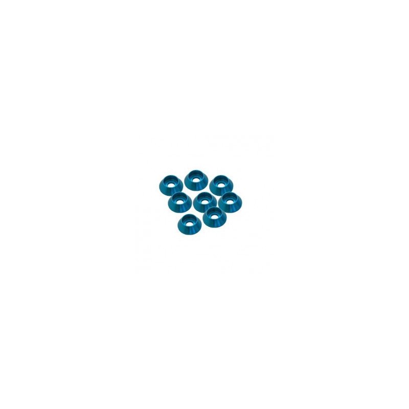 ALU. NYLON NUT W/FLANGED BLUE 3 MM. (10PCS)