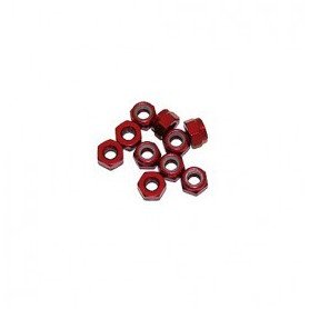 3 MM. ALU. NYLON NUT RED (10PCS)