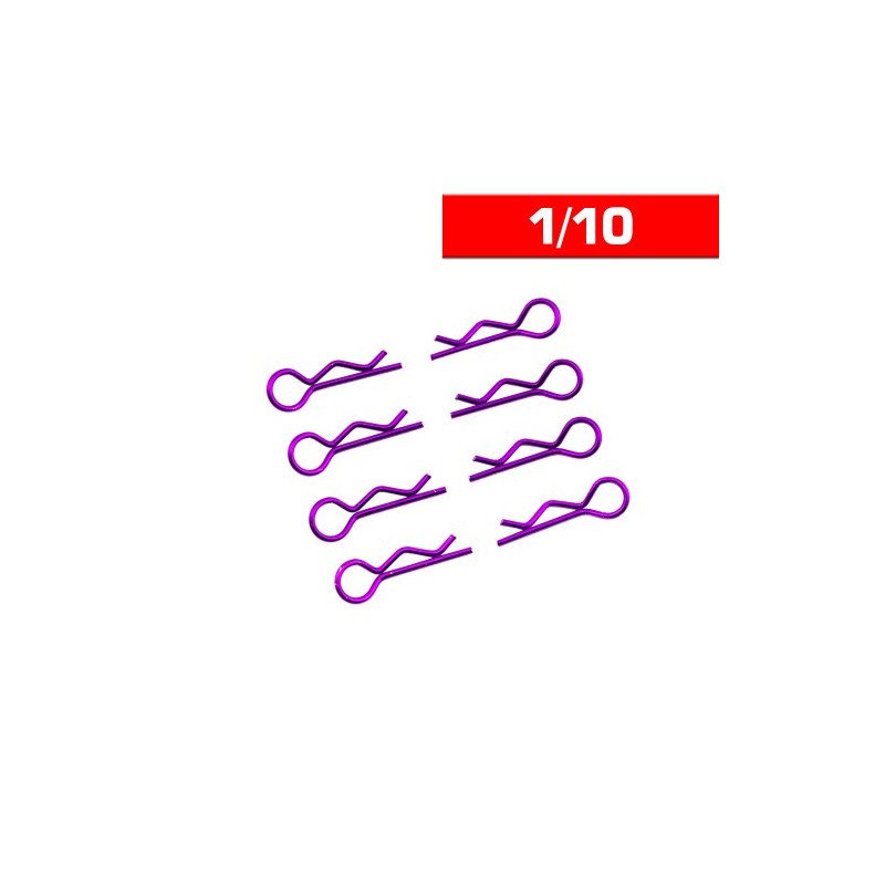 ULTIMATE RACING BODY CLIPS 1/10 L&R PURPLE (8 PCS.)