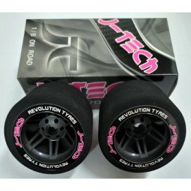 J-TECH-1:8 ON ROAD REAR TIRES SH.35 GOLD-JTP01835G