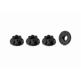 T-Work's TA-160-BK 7075-T6 Alum. Ultra Light Weight Serrated Wheel Nut 4pcs.