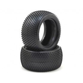 Schumacher "Mini Pin 1" 2.2" 1/10 Rear Buggy Carpet Tires (2) (Yellow)