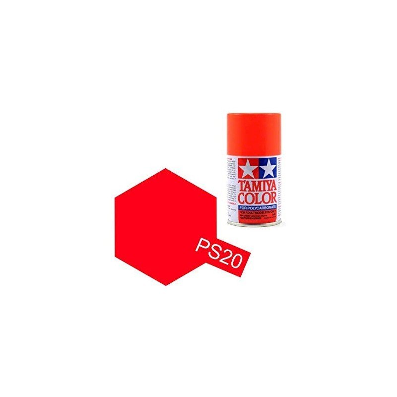 PS-20 FLUORESCENT RED TAMIYA POLICARBONATE SPRAY 100ml 86020
