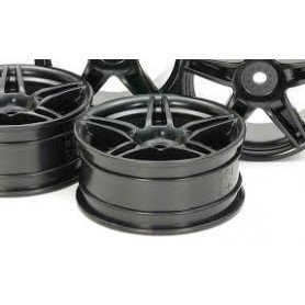 Tamiya Medium Narrow 18 Spoke Hard Wheels (Black, 0 Offset, 4 Pcs) 54738