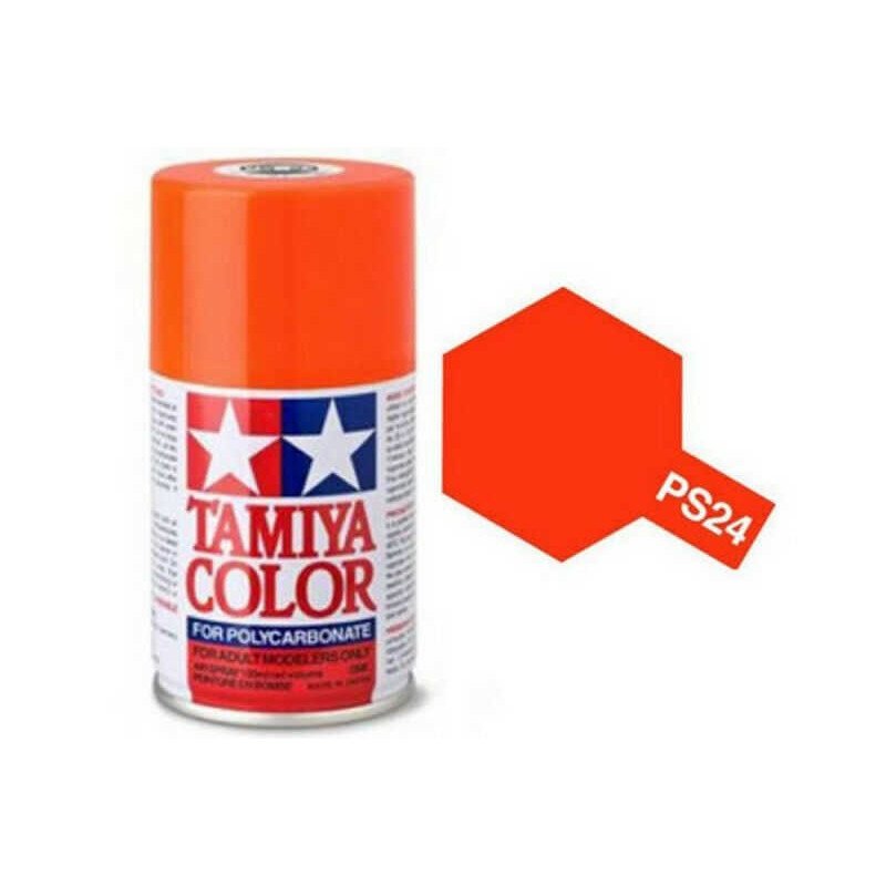 PS-24 FLOURESCENT ORANGE POLICARBONATE SPRAY 100ML TAMIYA