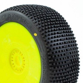PNEUS CLAYMORE V2 BUGGY C2 (SOFT) PRE-MOUNTED YELLOW (2PCS.) PCY2002-C2