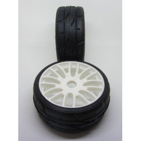 PMT TYRES 1/8 RALLY GAME PMT COLADO RODAS BRANCAS - Q2 Compound - SUPER - (2 pcs)