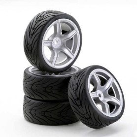 Pneus e Rodas 1:10 SC-Wheel AMC Style silver (4) Carson