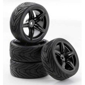 Pneus e Rodas 1:10 SC-Wheel F12 Style black (4)Carso